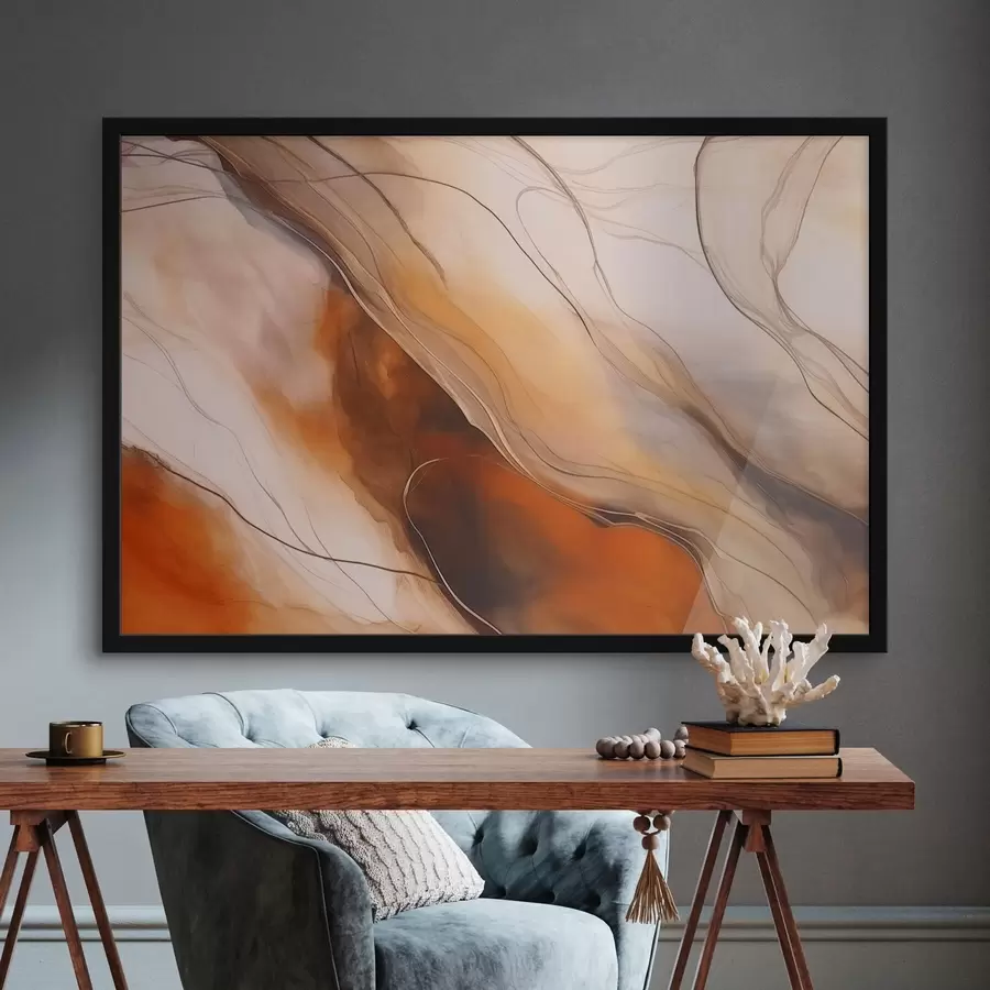 Fotobehang Abstract schilderij in warme tinten f43017