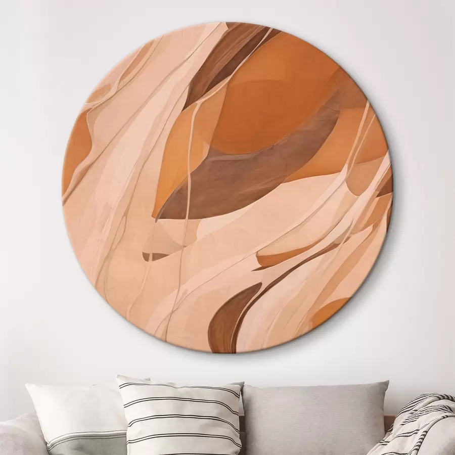  Peintures Lignes abstraites et lisses dans les tons de brun r43006