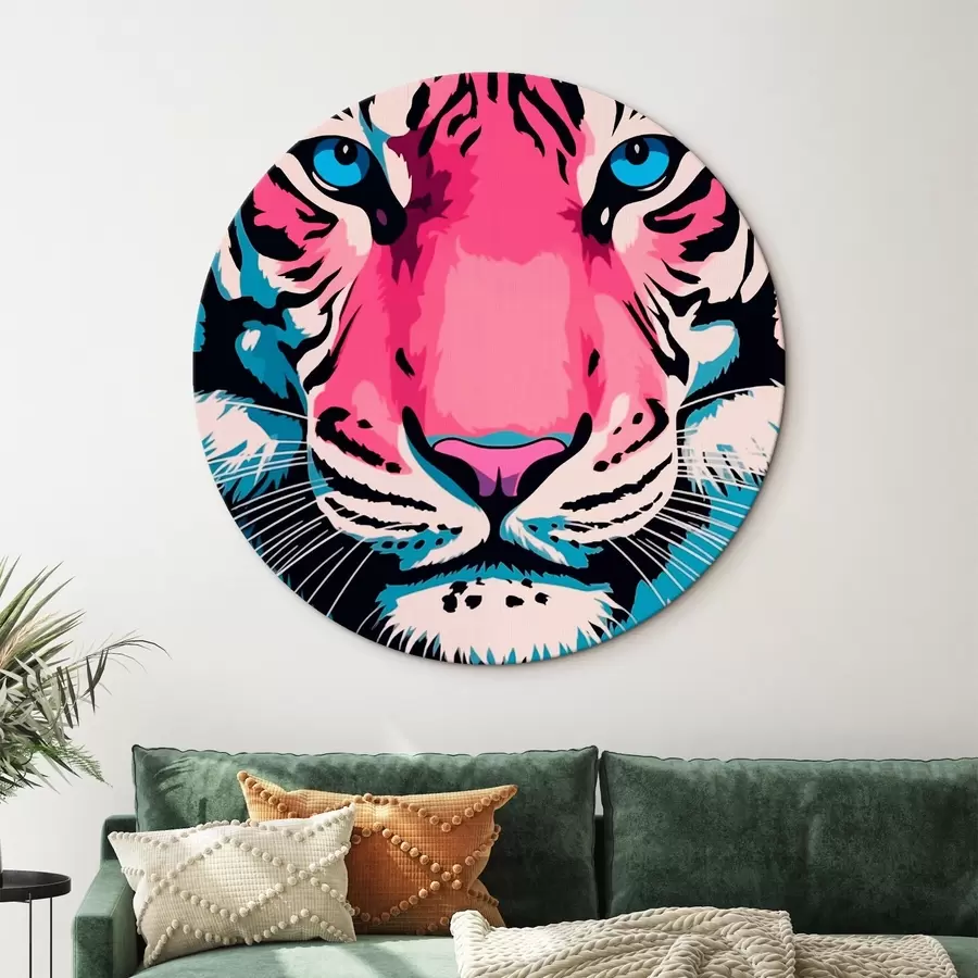  Peintures Portrait stylisé d'un tigre aux couleurs vives r43007