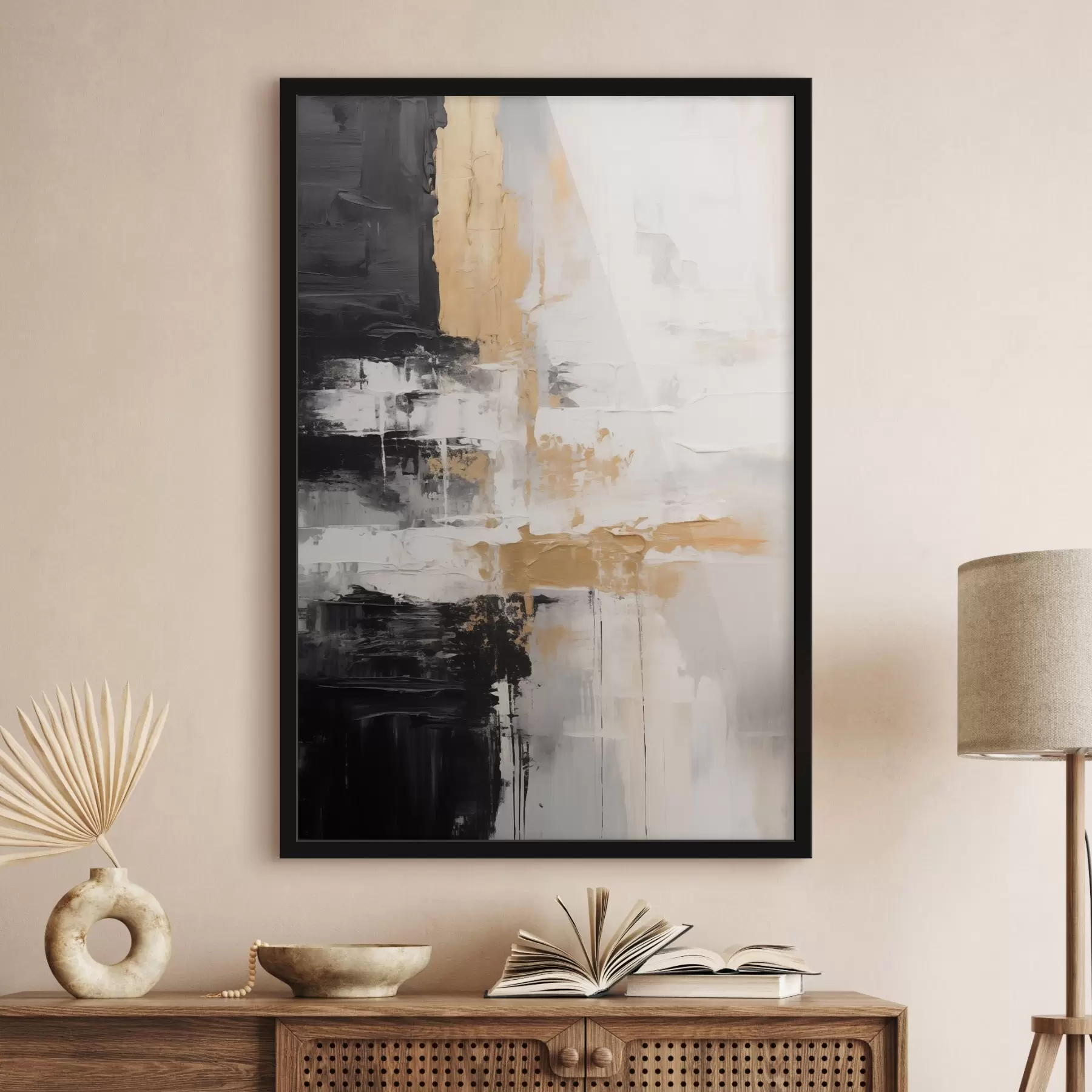 Papier peint photo Composition abstraite en noir et blanc f43138