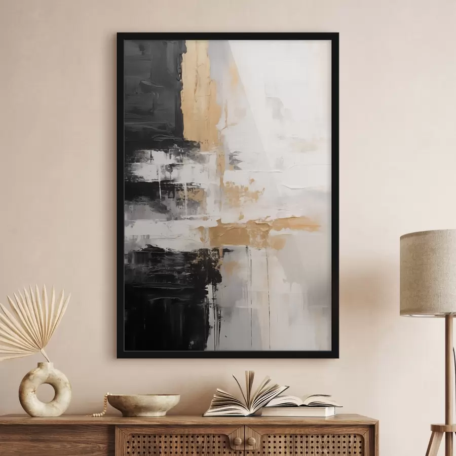 Papier peint photo Composition abstraite en noir et blanc f43138