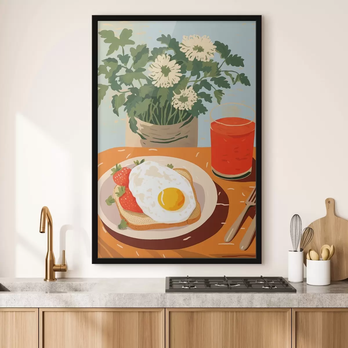 Poster Croissants als ontbijt f43140