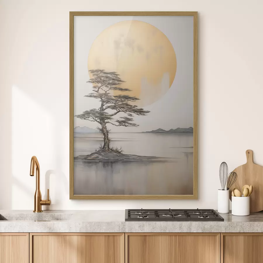 Papier peint photo Pin solitaire sous la lune f43142