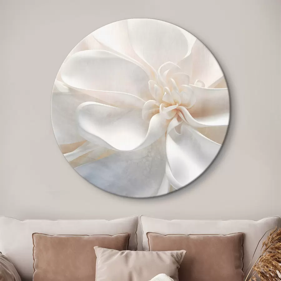  Peintures Gros plan d'une fleur abstraite blanche à la texture bruyante et aux pétales délicats dans des couleurs pastel r43161