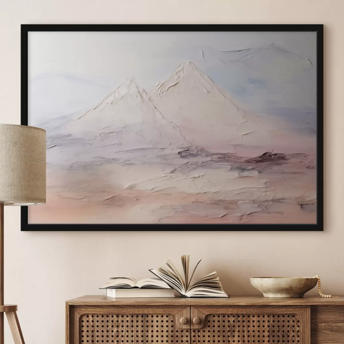 Poster Minimalistische bergen imitatieschilderij f43200
