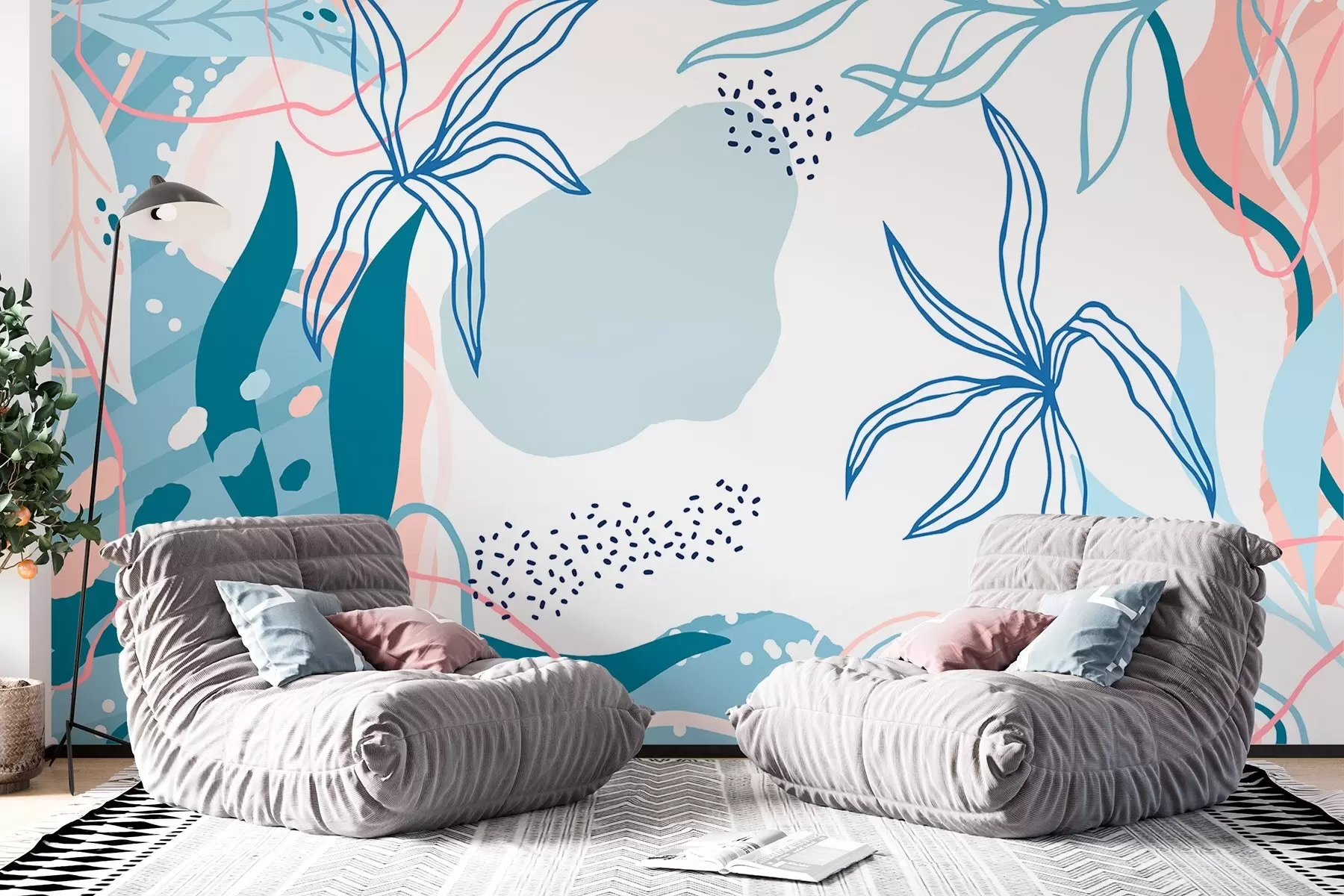 Fotobehang Abstract botanisch motief w03272