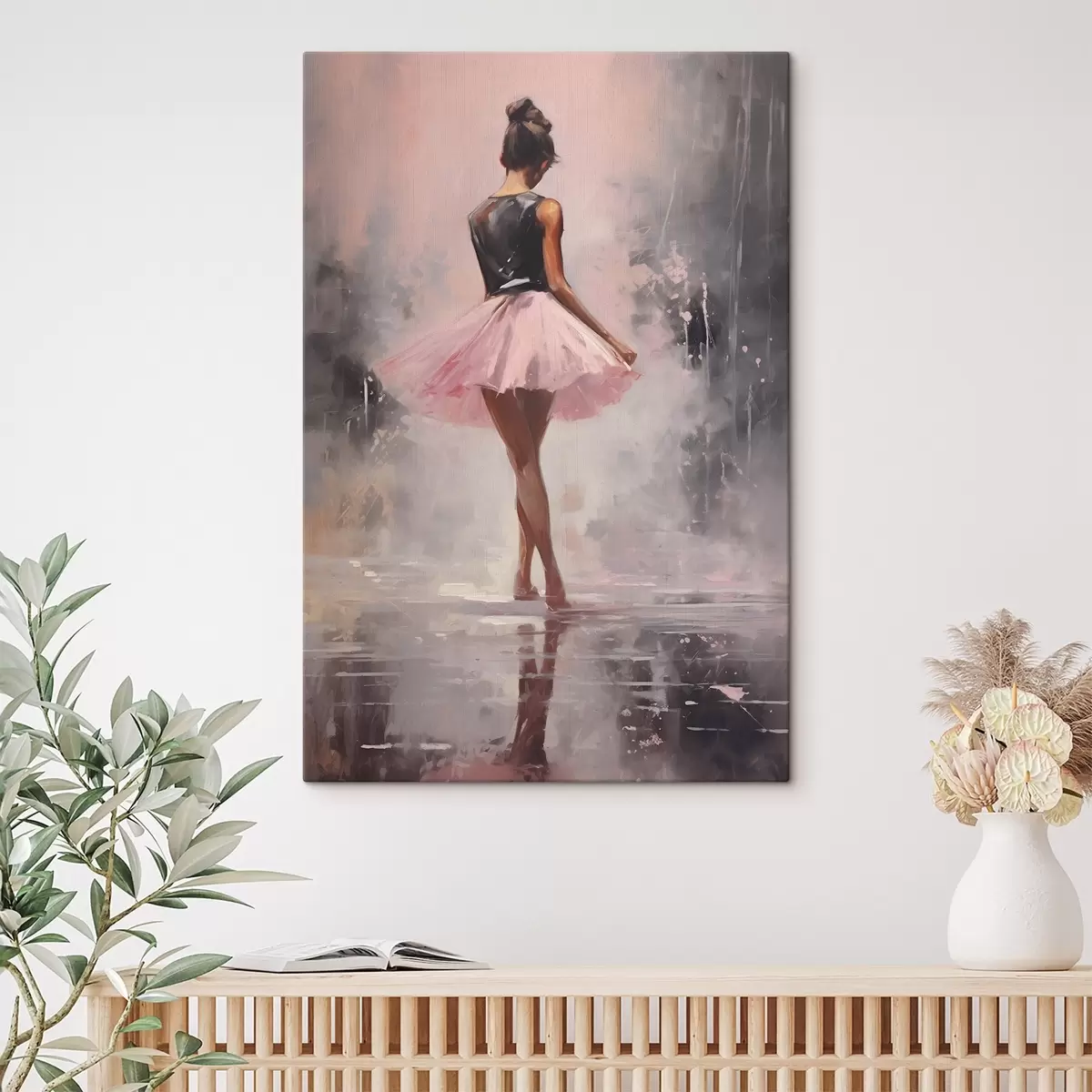  Peintures Une fille en jupe rose s43204