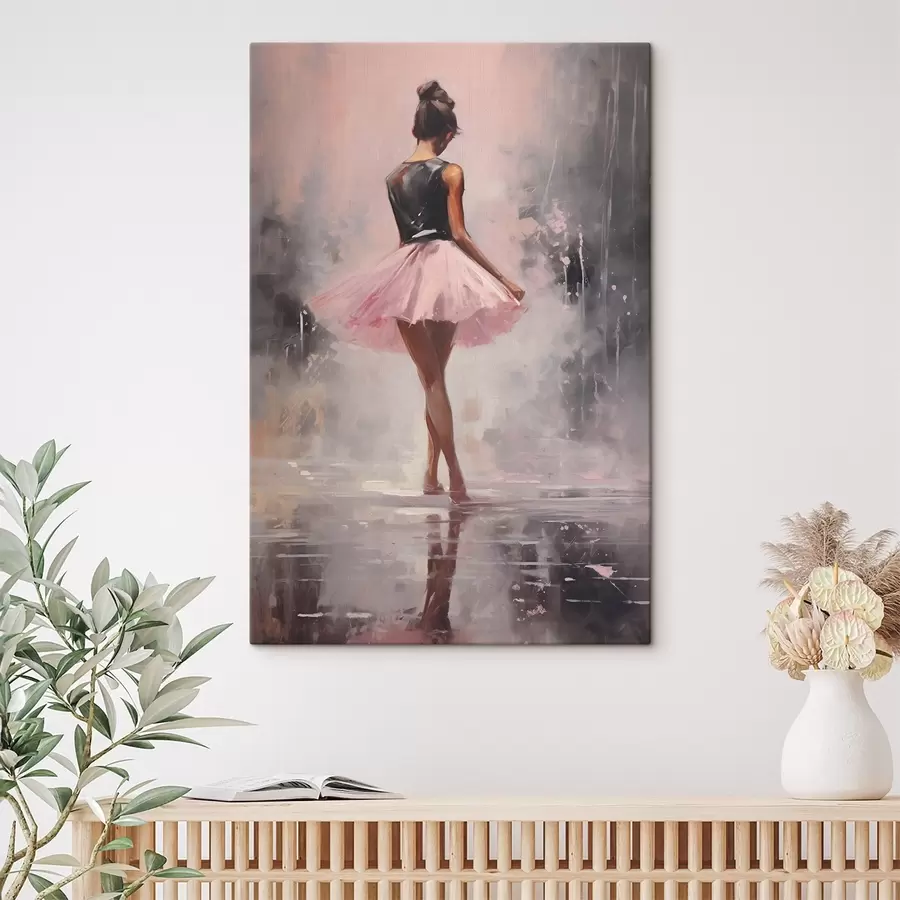  Schilderijen Een meisje in een roze rok s43204