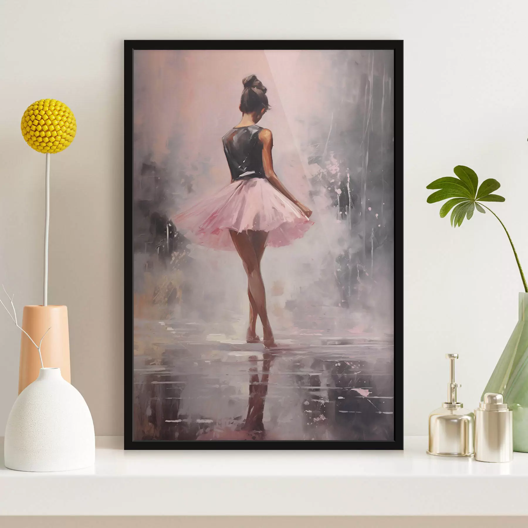 Papier peint photo Une fille en jupe rose f43204