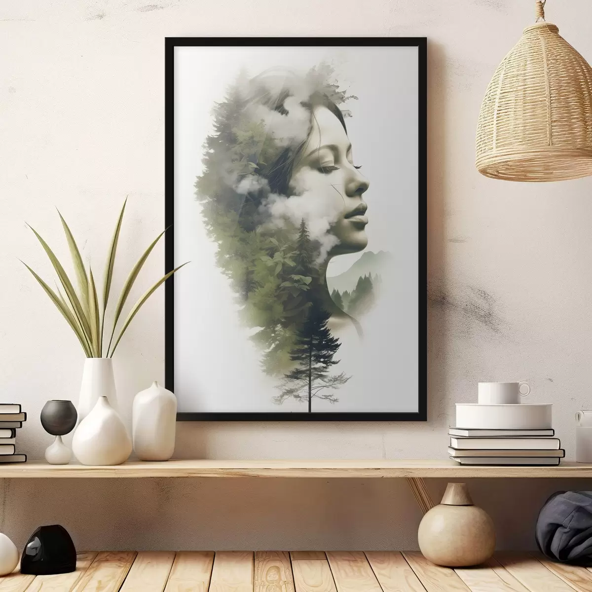 Poster Mensen, meisje, natuur, abstract beeld f43206