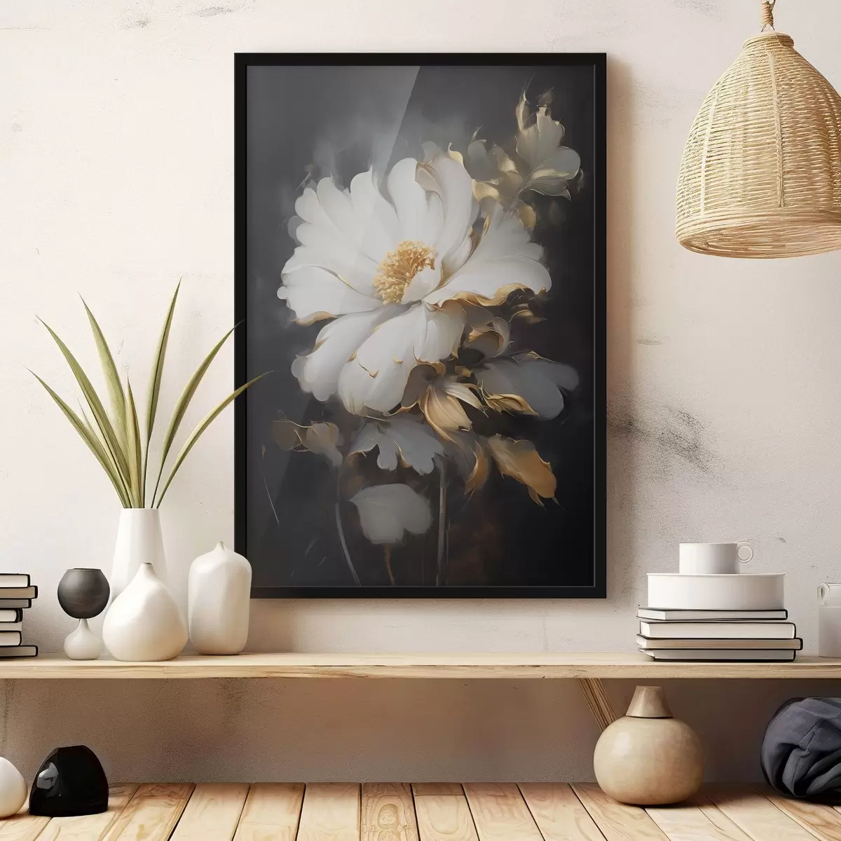 Poster Grote lichte bloem f43208