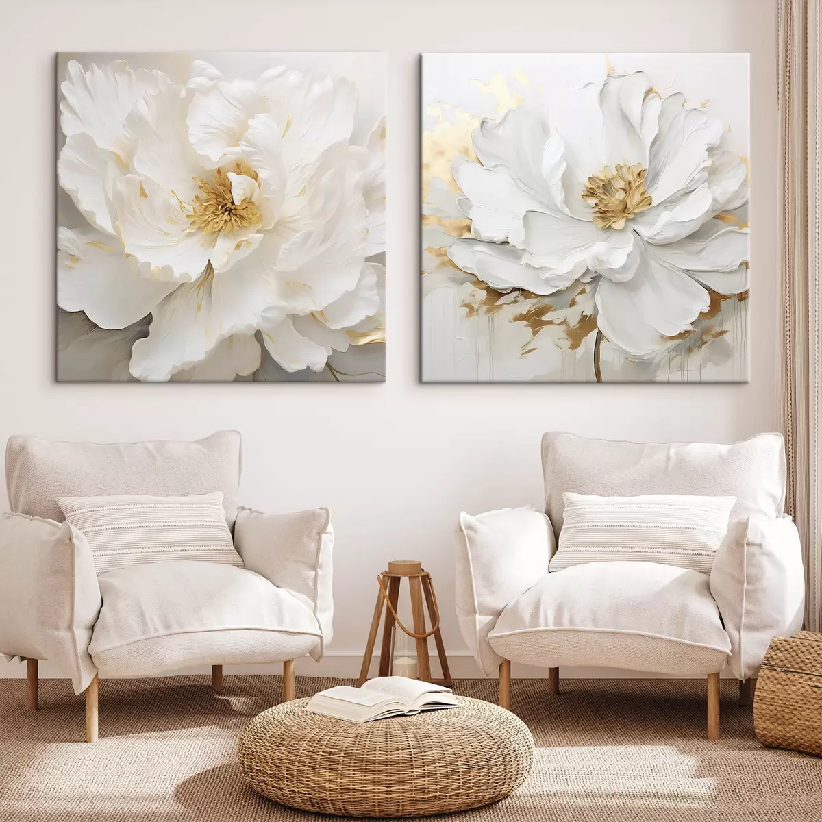  Peintures Superbes grandes fleurs légères m00424