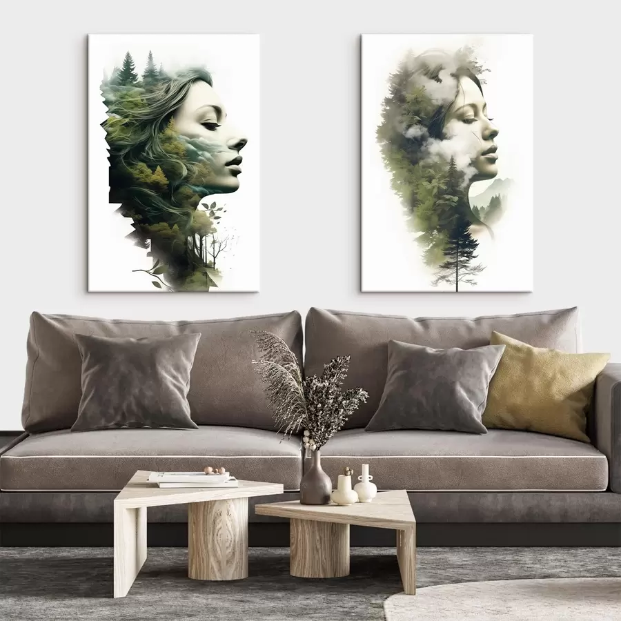  Schilderijen Mensen, meisjes, natuur m00427