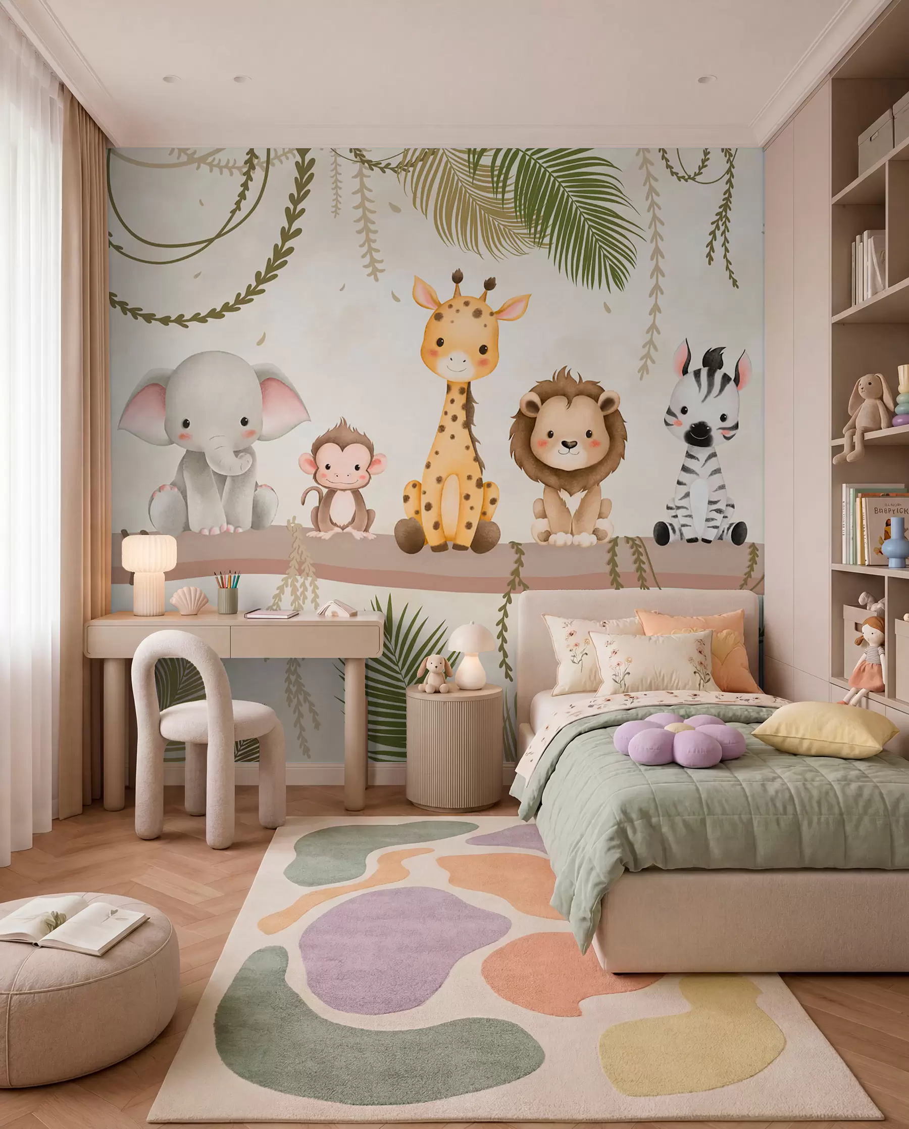 Papier peint photo Petits amis de la jungle w03166