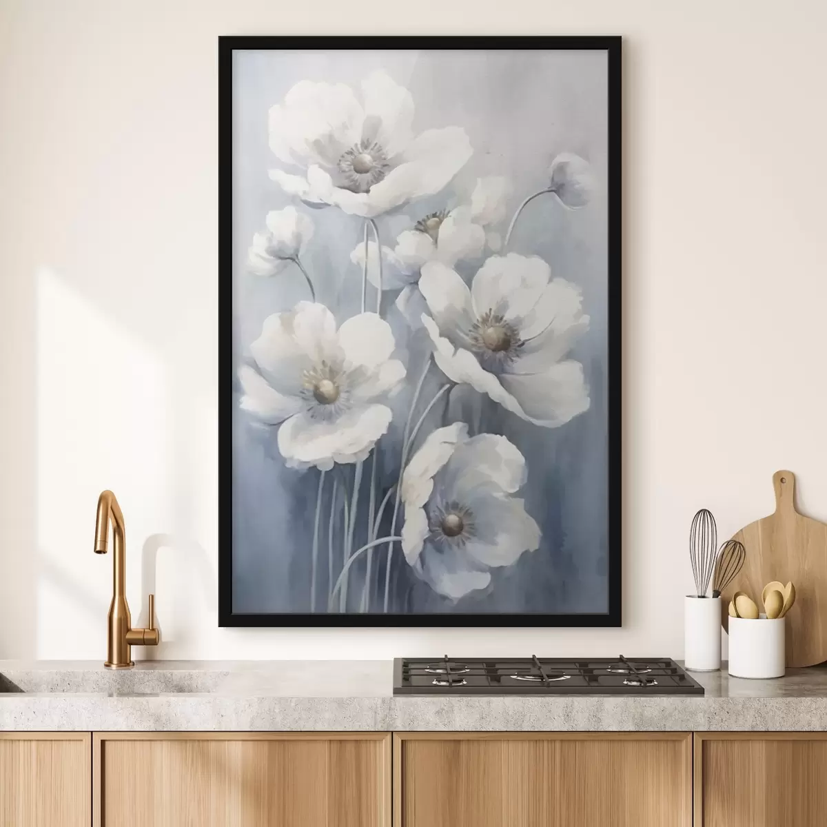 Affiche Fleurs vintage blanches f43046