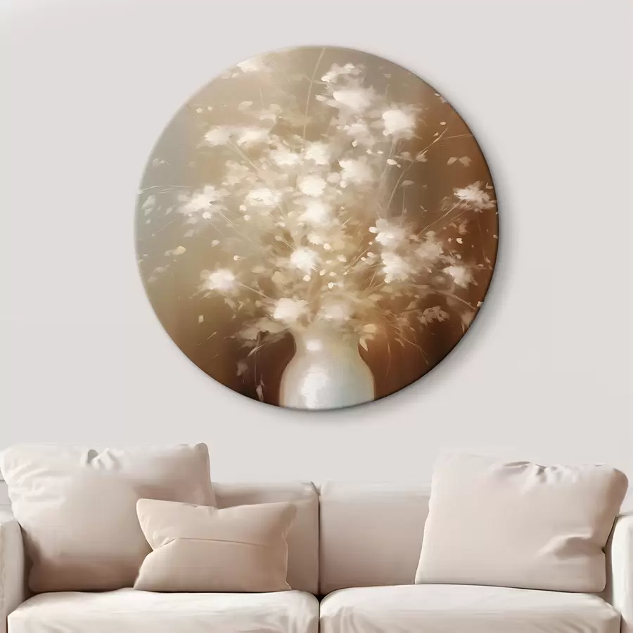  Schilderijen Vaas met witte bloemen planten r43039