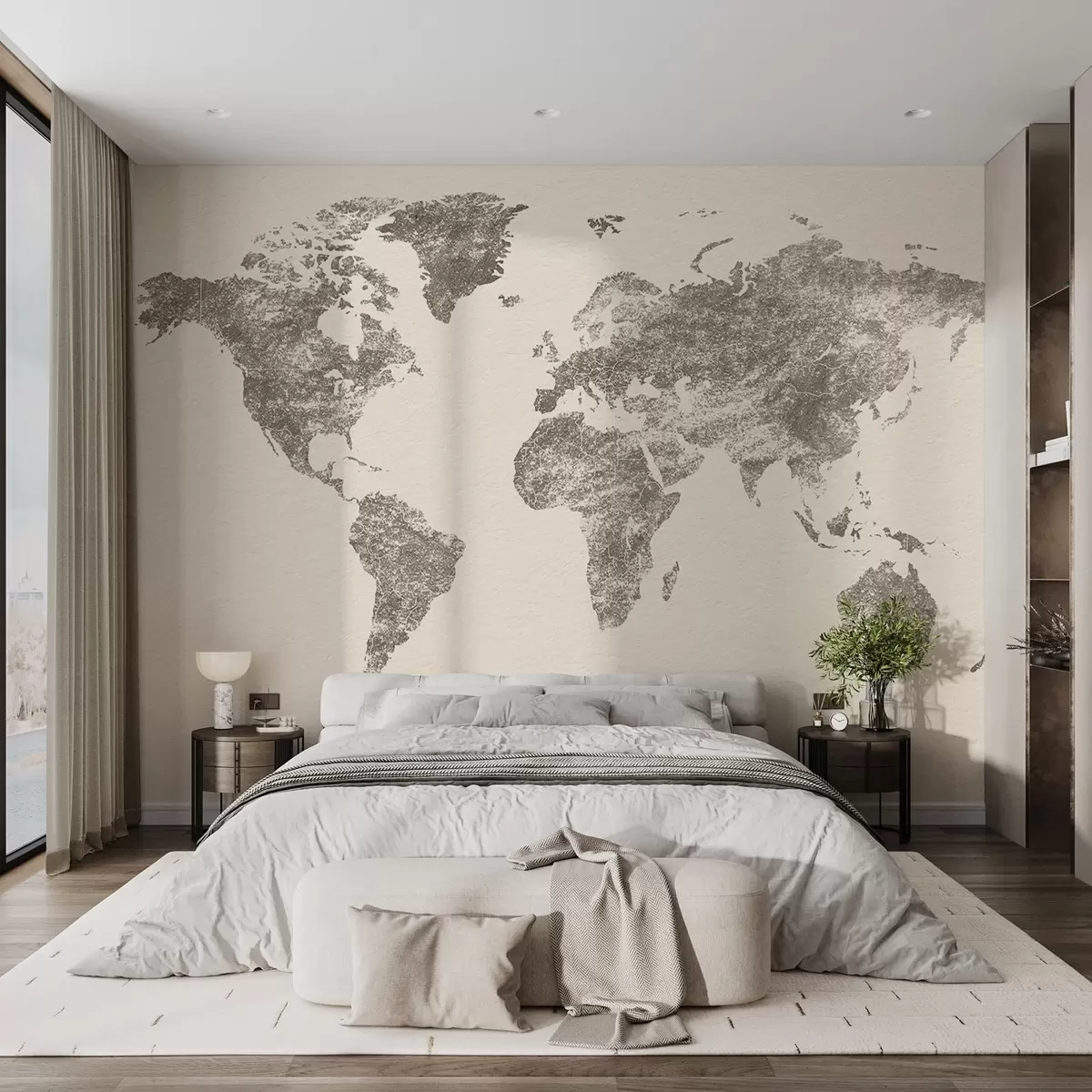 Papier peint photo Carte des textures du monde w03312v2