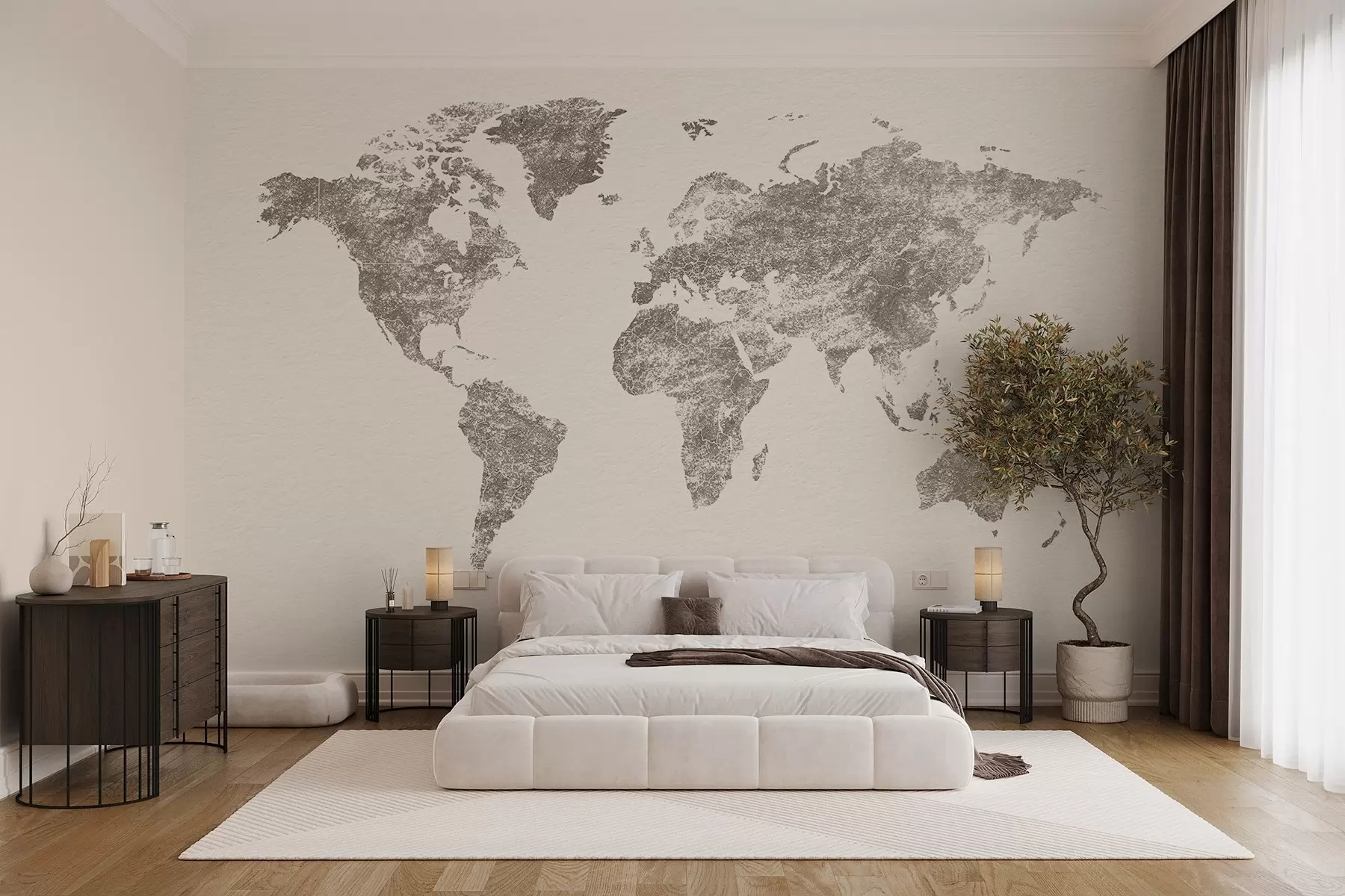 Fotobehang Textuurkaart van de wereld w03312v2
