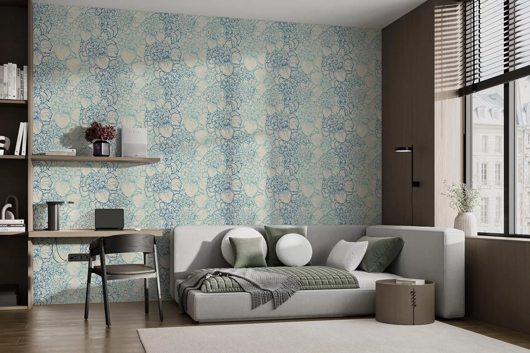 Fotobehang Vintage pioenrozen w03314