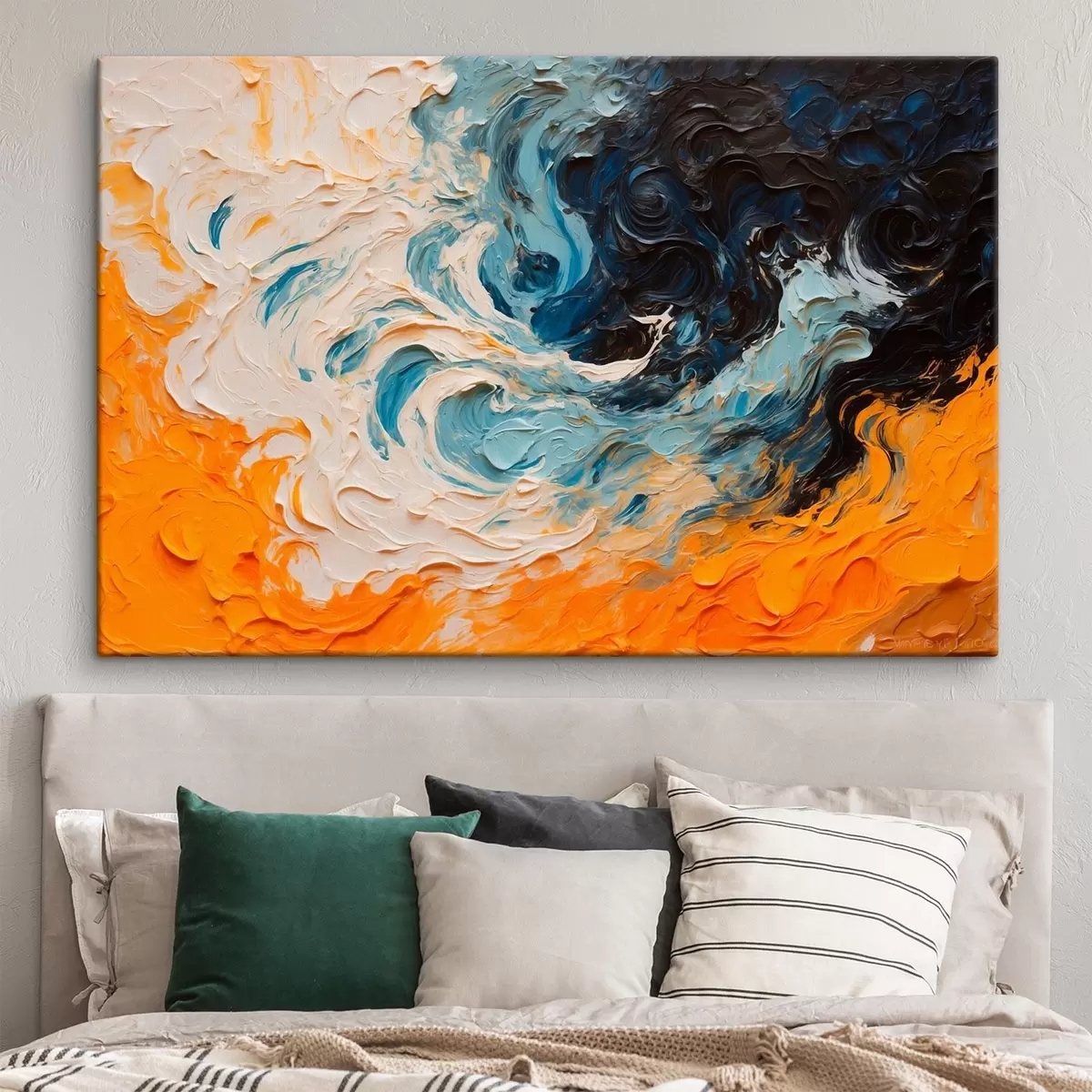  Schilderijen Abstracte woeste zee in olieverfschilderijstijl s43095