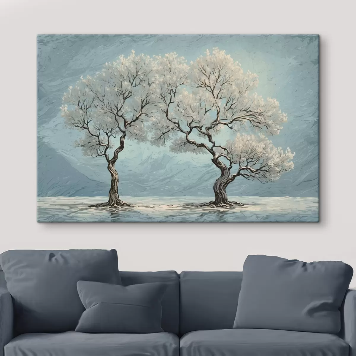  Peintures Arbres blancs en peinture acrylique s43112