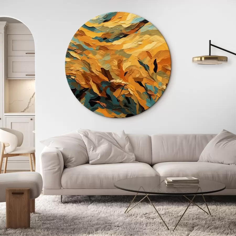  Schilderijen Abstract tarweveld in olieverfstijl r43096