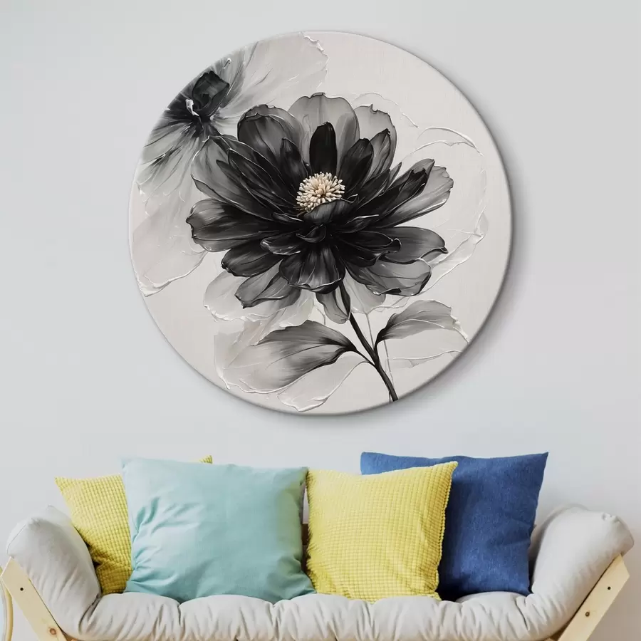 Fotobehang Zwarte transparante bloem op witte achtergrond r43099