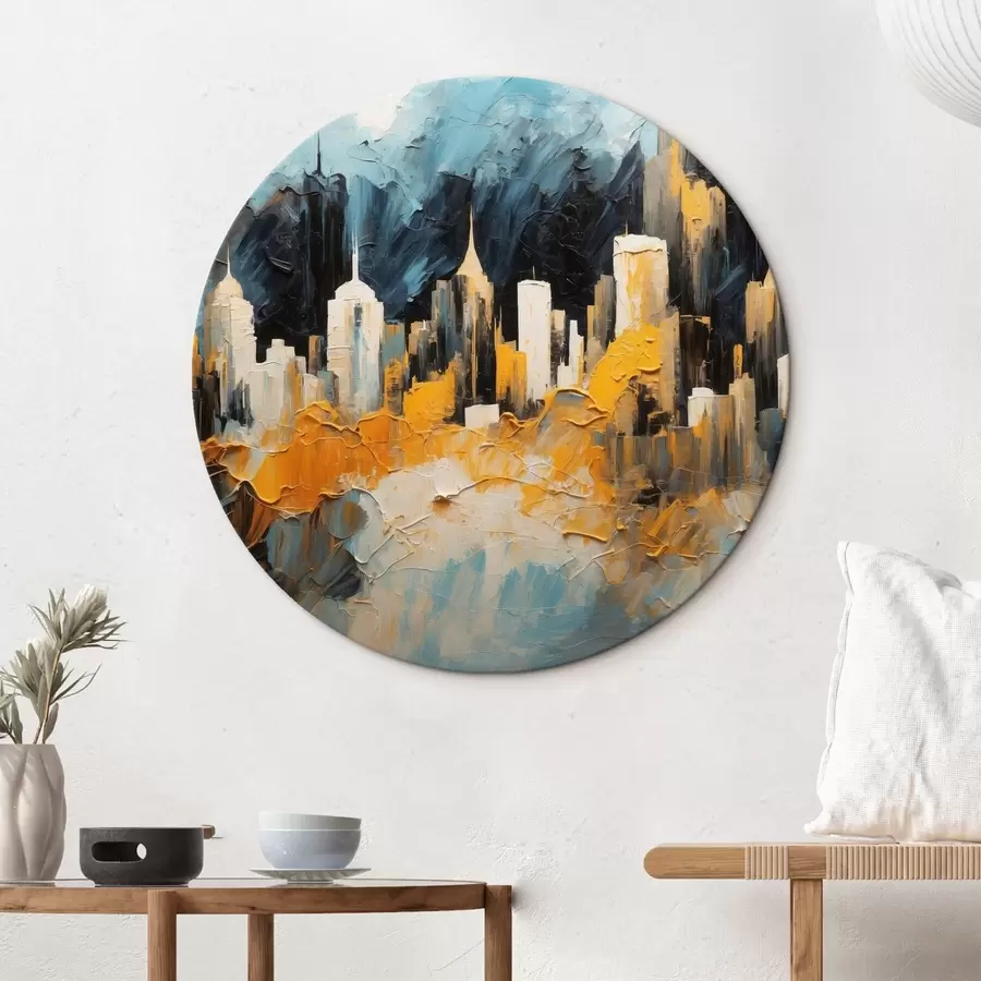  Schilderijen Abstracte stad in olieverfstijl r43109