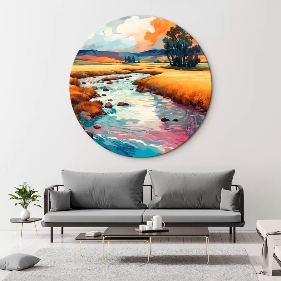  Peintures Ruisseau dans le champ dans le style de l'aquarelle r43110