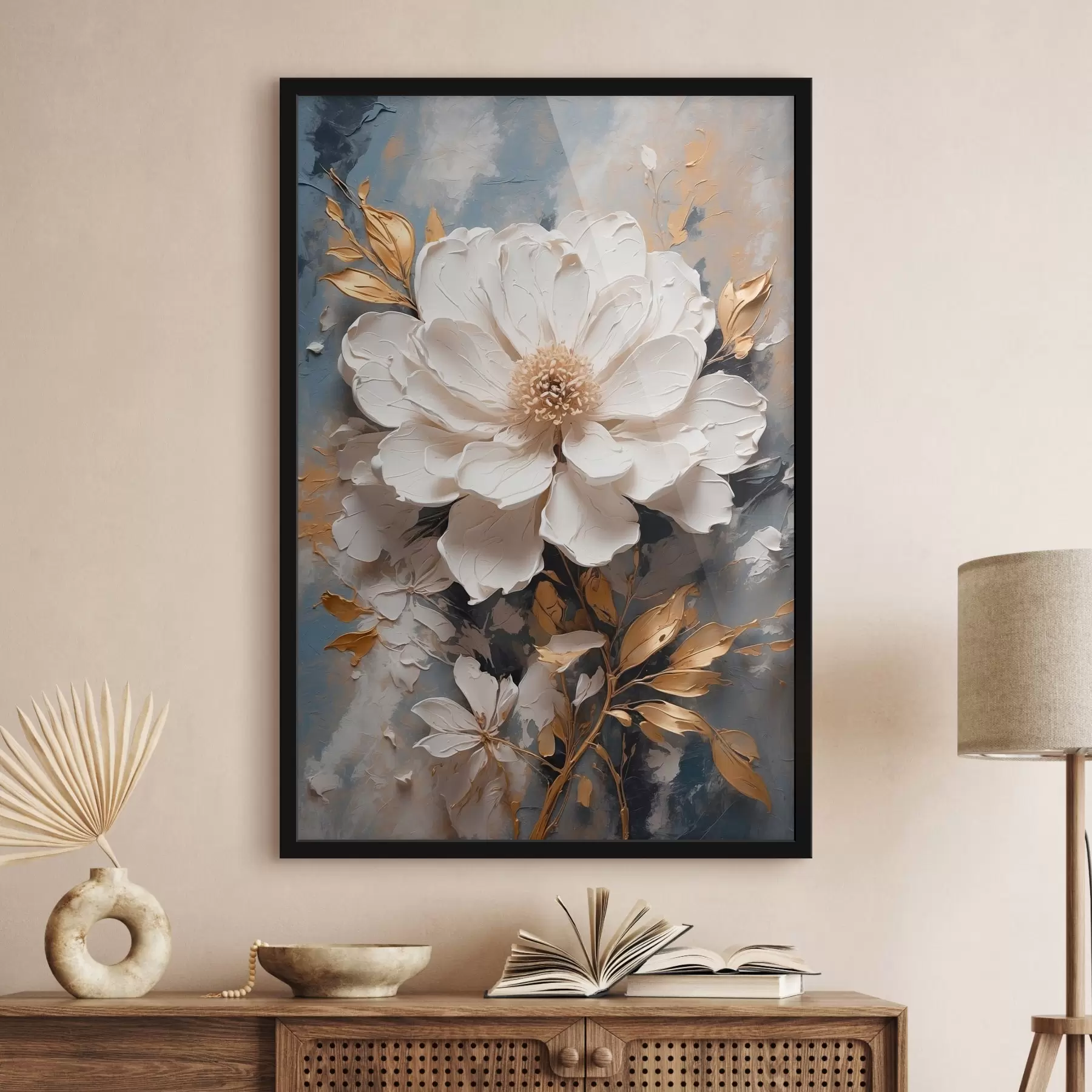 Fotobehang witte bloem f43090