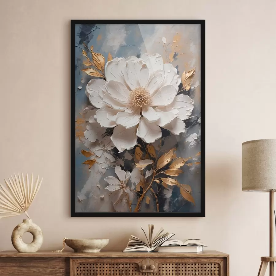 Fotobehang witte bloem f43090