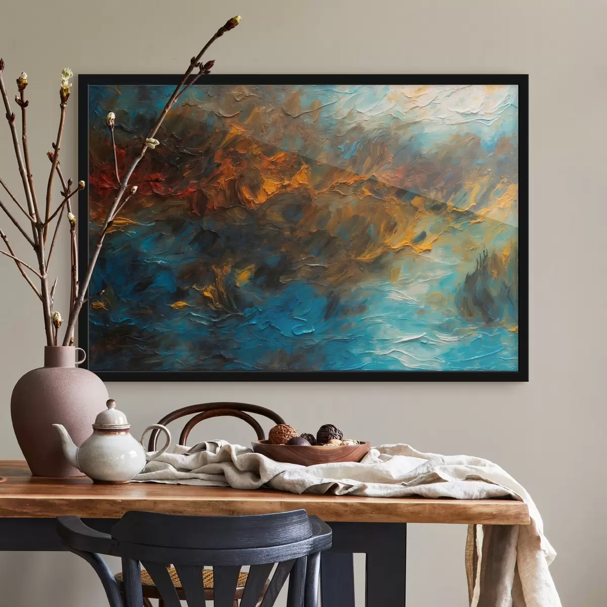 Affiche Lac flou dans le style de la peinture à l'huile f43106