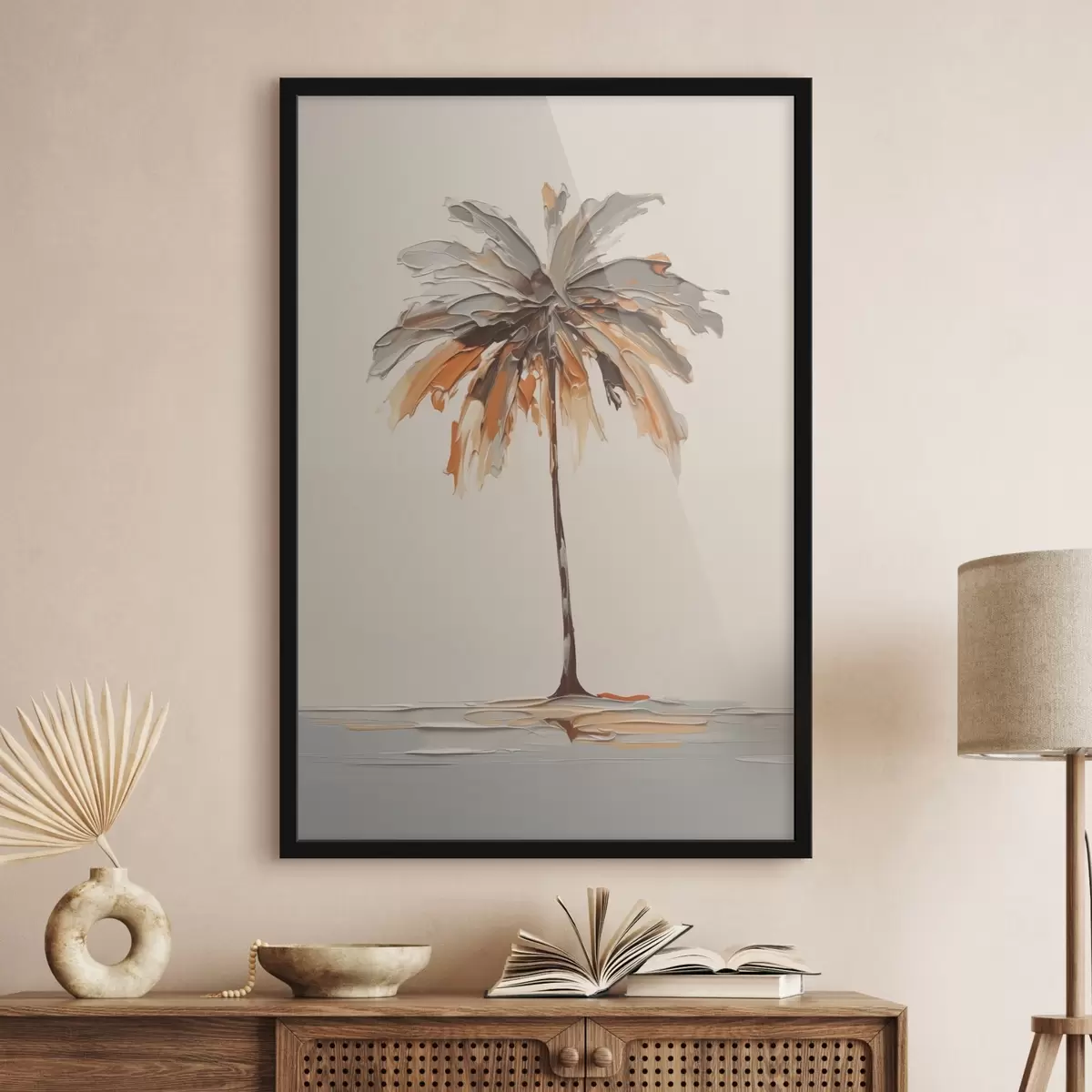 Poster Palmboom imitatieschilderij f43226