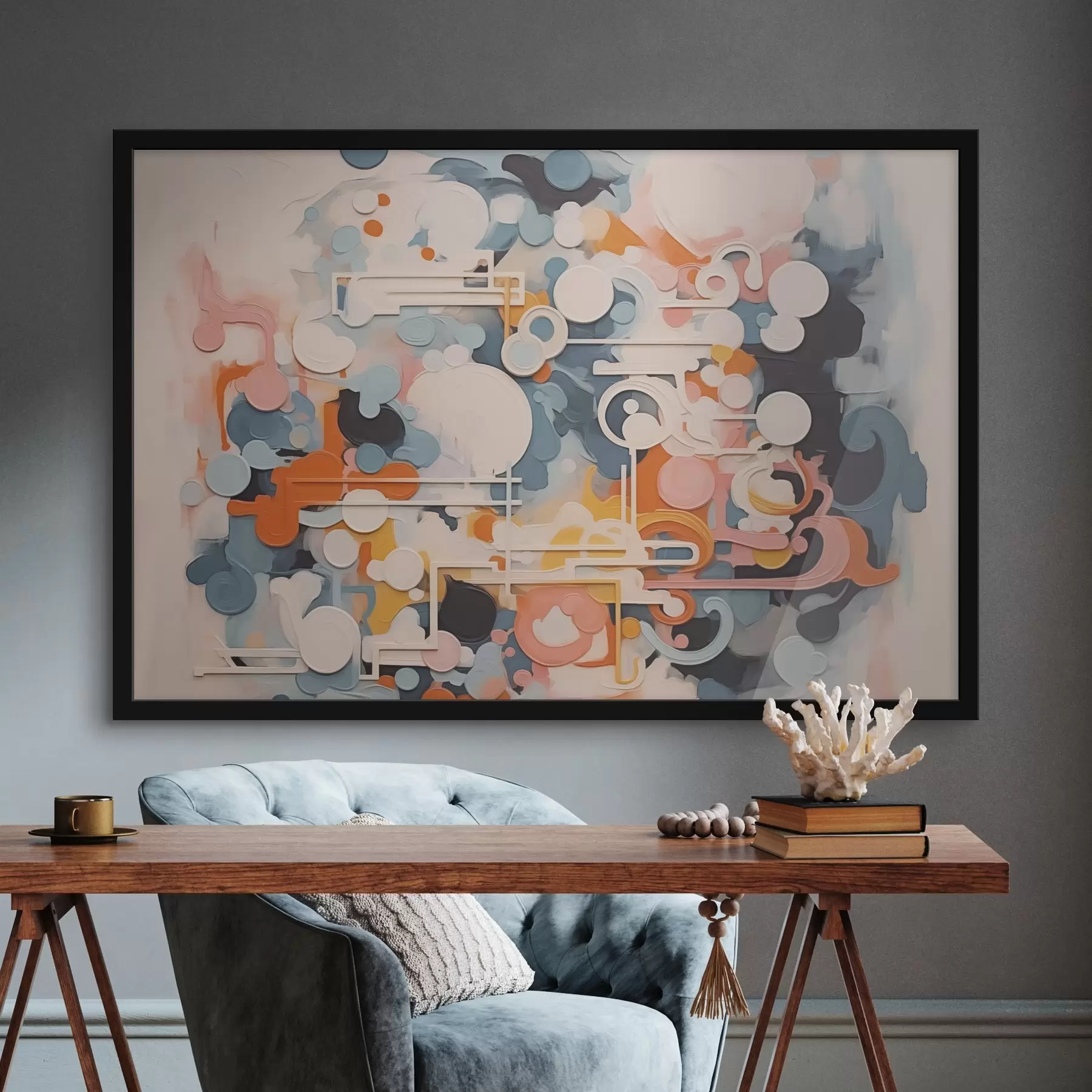 Fotobehang Abstractie imitatie van schilderkunst f43227