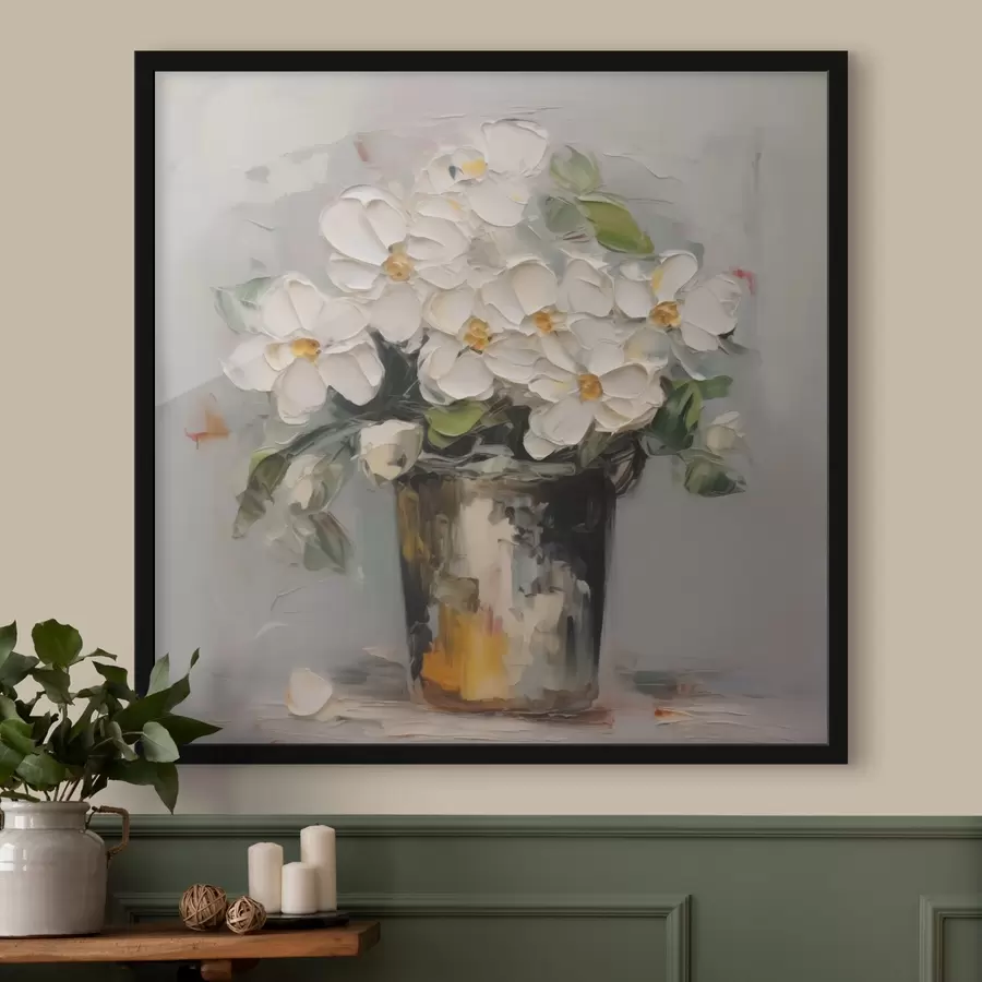 Papier peint photo Fleurs dans un seau imitation peinture f43228