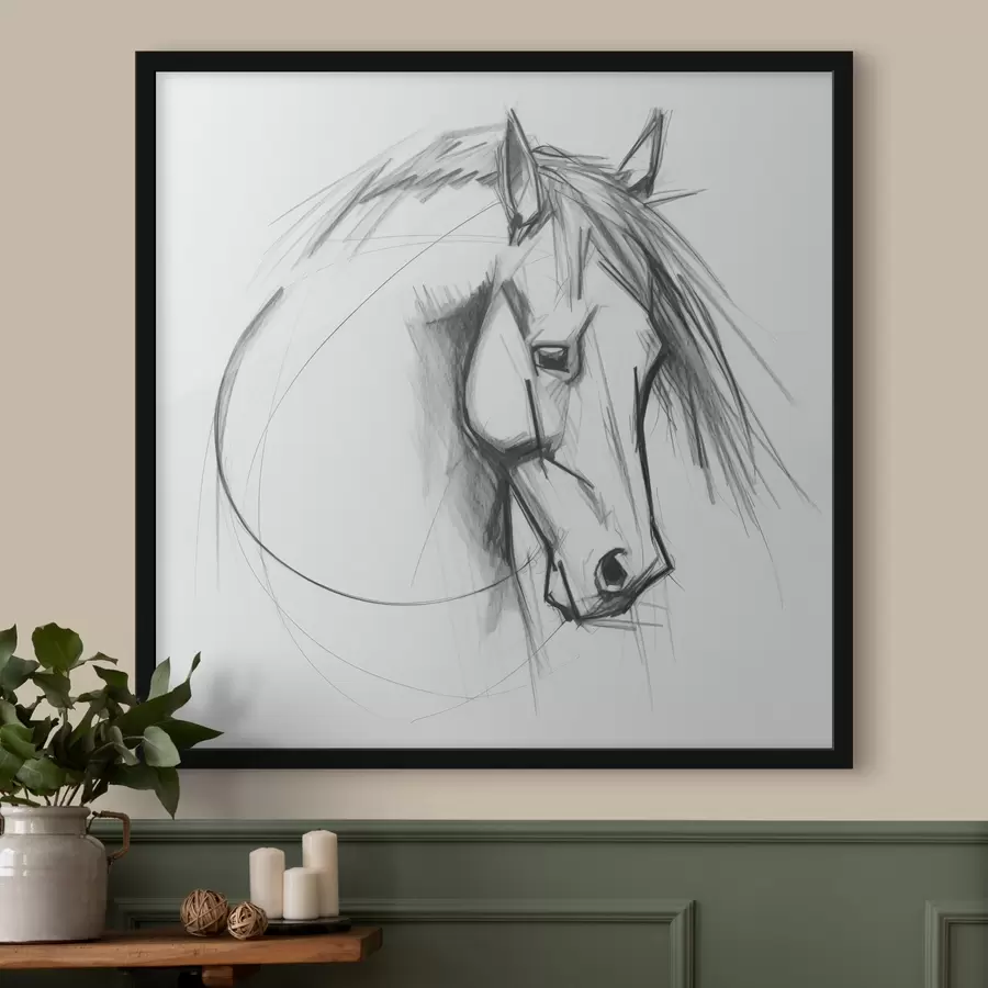 Papier peint photo Croquis d'imitation de cheval f43231