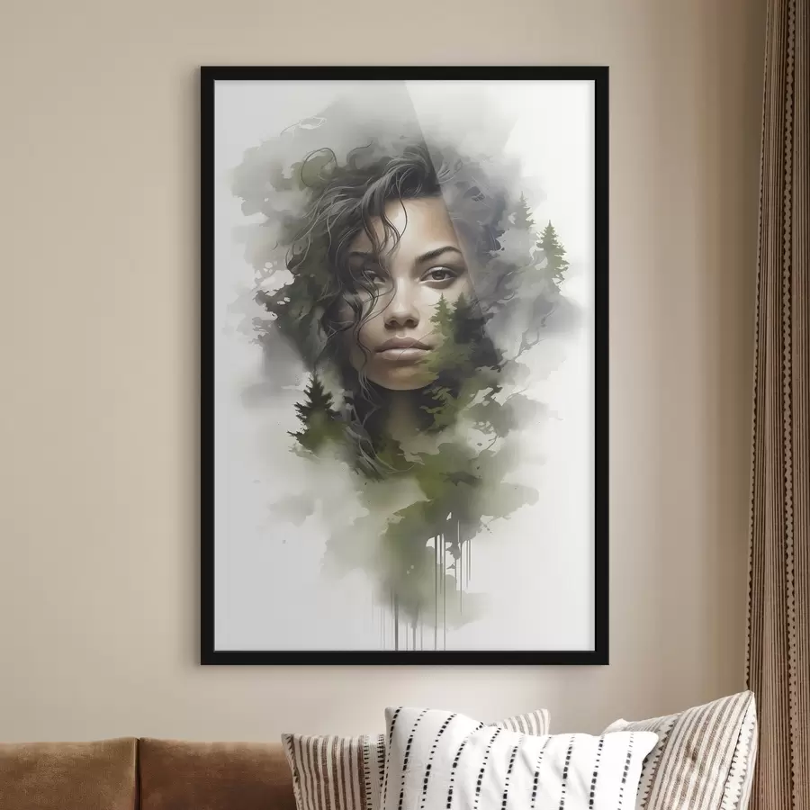 Papier peint photo Personnes, image abstraite d'une forêt f43259