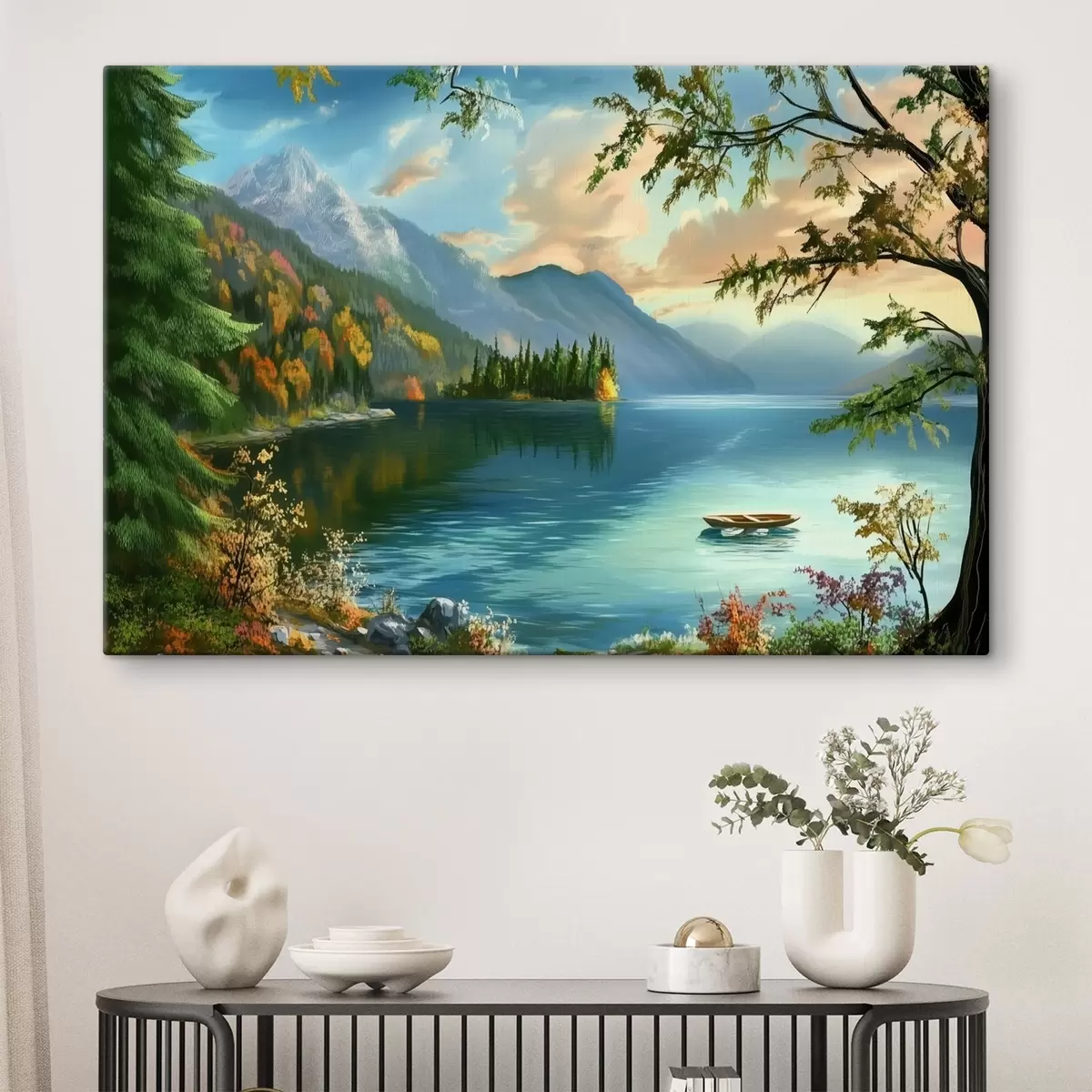  Schilderijen Landschap van een meer in de bergen s43286