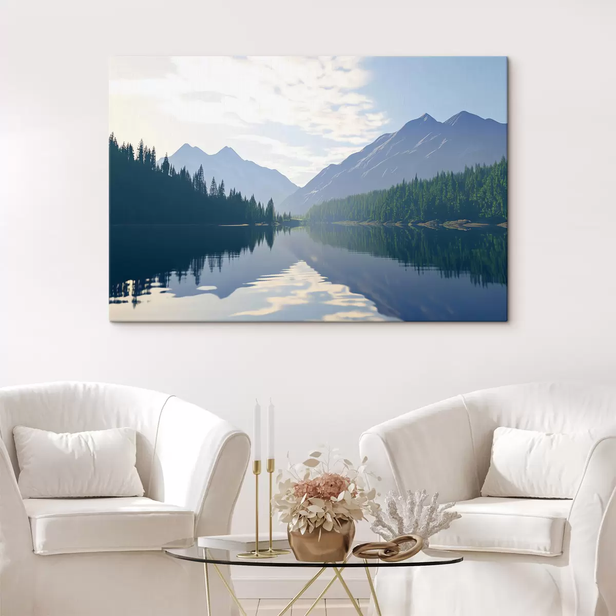  Peintures Lac près des montagnes s43288