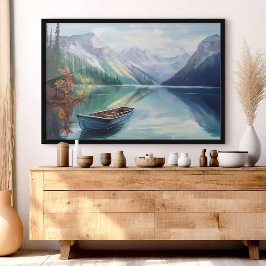 Fotobehang Prachtig meer in de bergen f43289