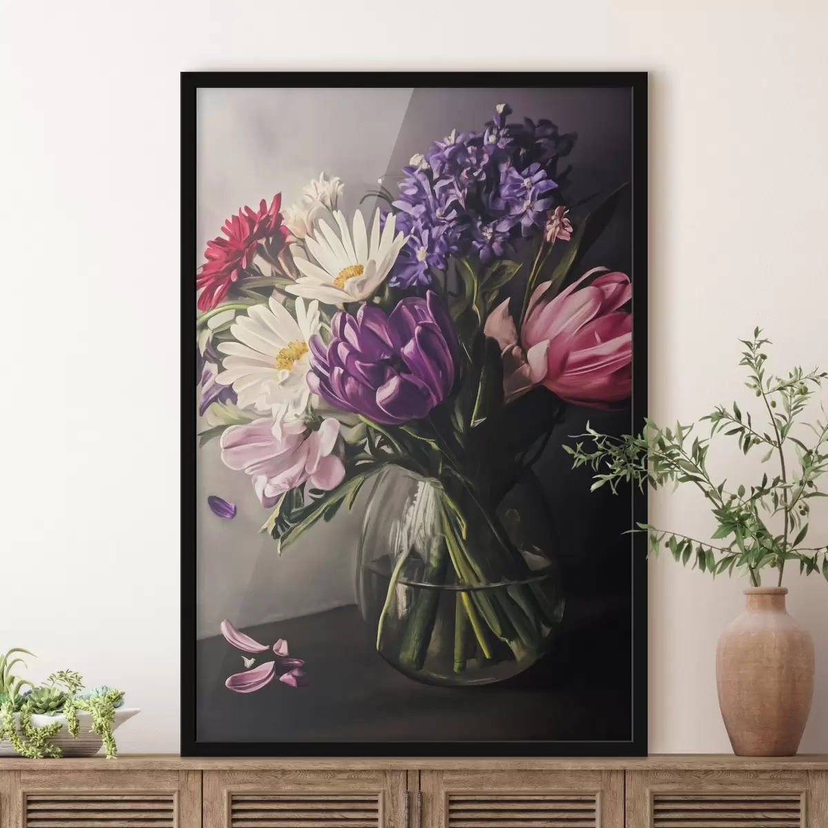 Poster Boeket bloemen in een vaas f43292