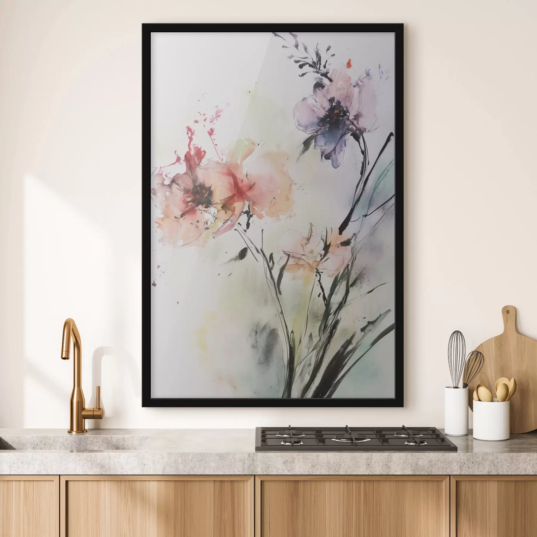 Fotobehang Bloemen in de stijl van aquarel f43295