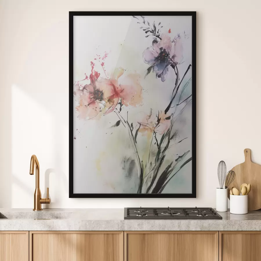 Fotobehang Bloemen in de stijl van aquarel f43295