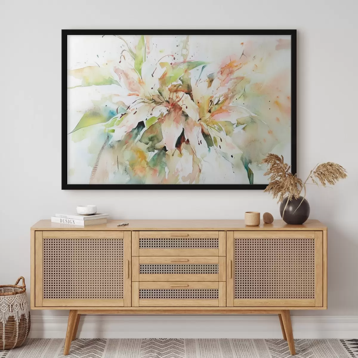 Poster Abstracte tekening van bloemen f43298