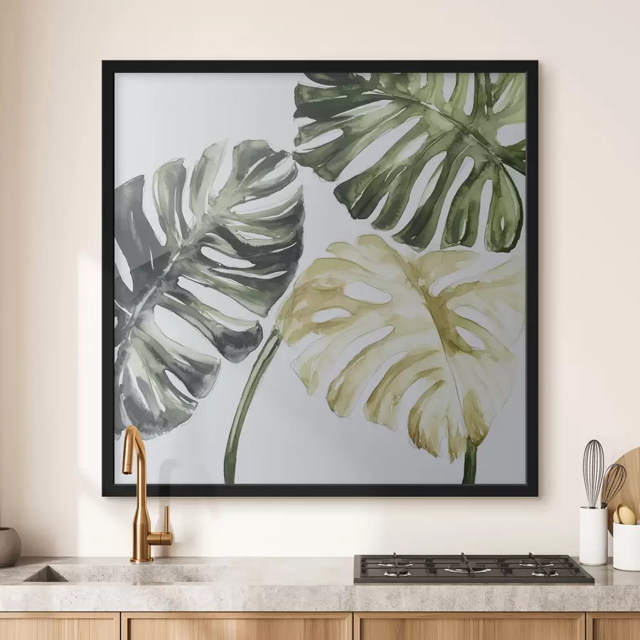 Papier peint photo Feuilles tropicales sur fond blanc f43304