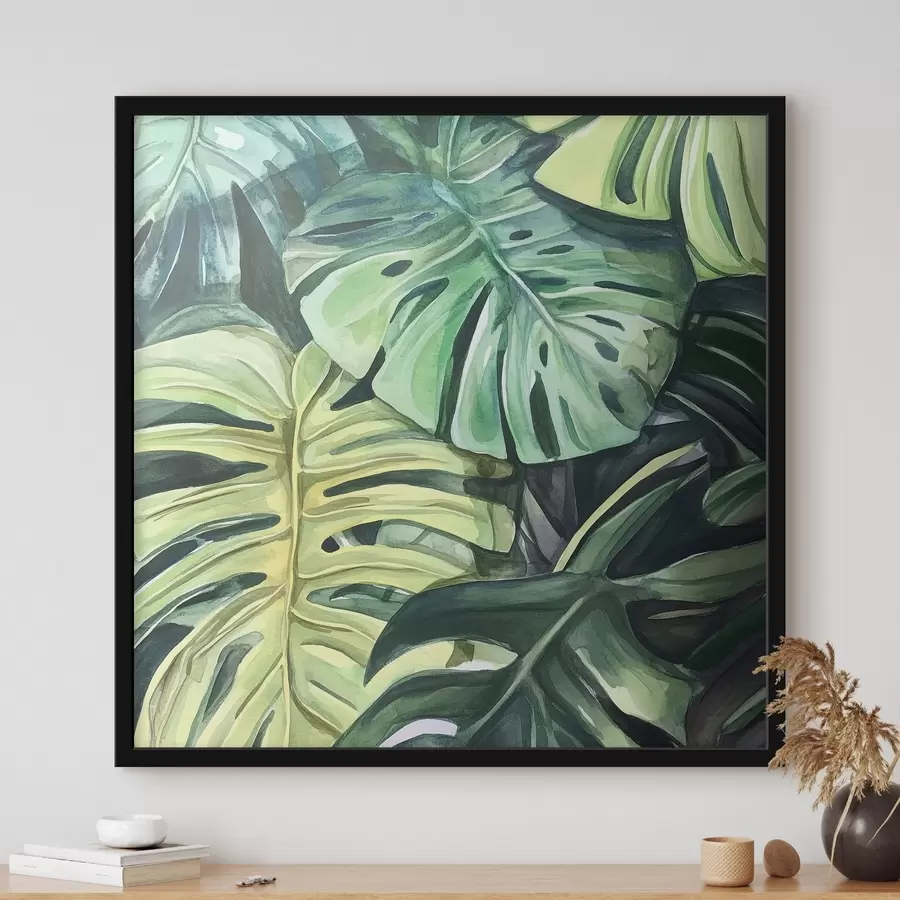 Papier peint photo Feuilles tropicales sur fond blanc f43305