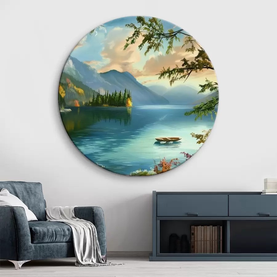  Schilderijen Landschap van een meer in de bergen r43286