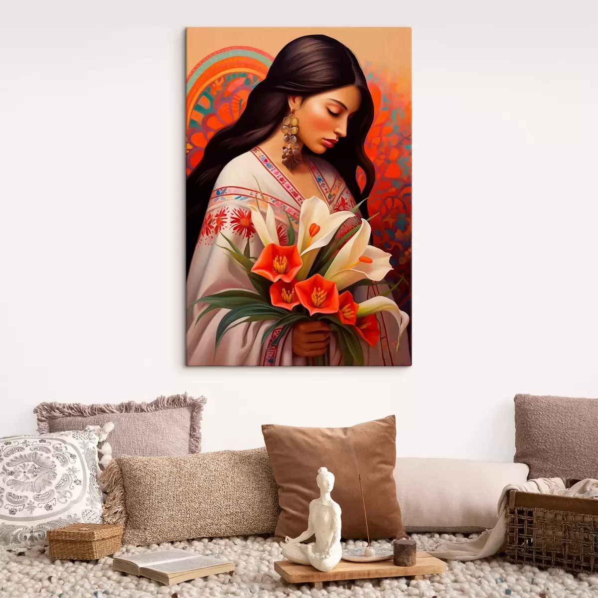  Peintures Image traditionnelle avec un bouquet de lys s43268