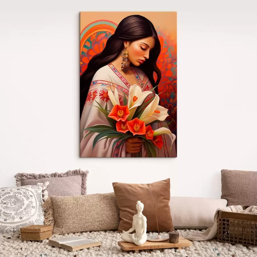  Peintures Image traditionnelle avec un bouquet de lys s43268