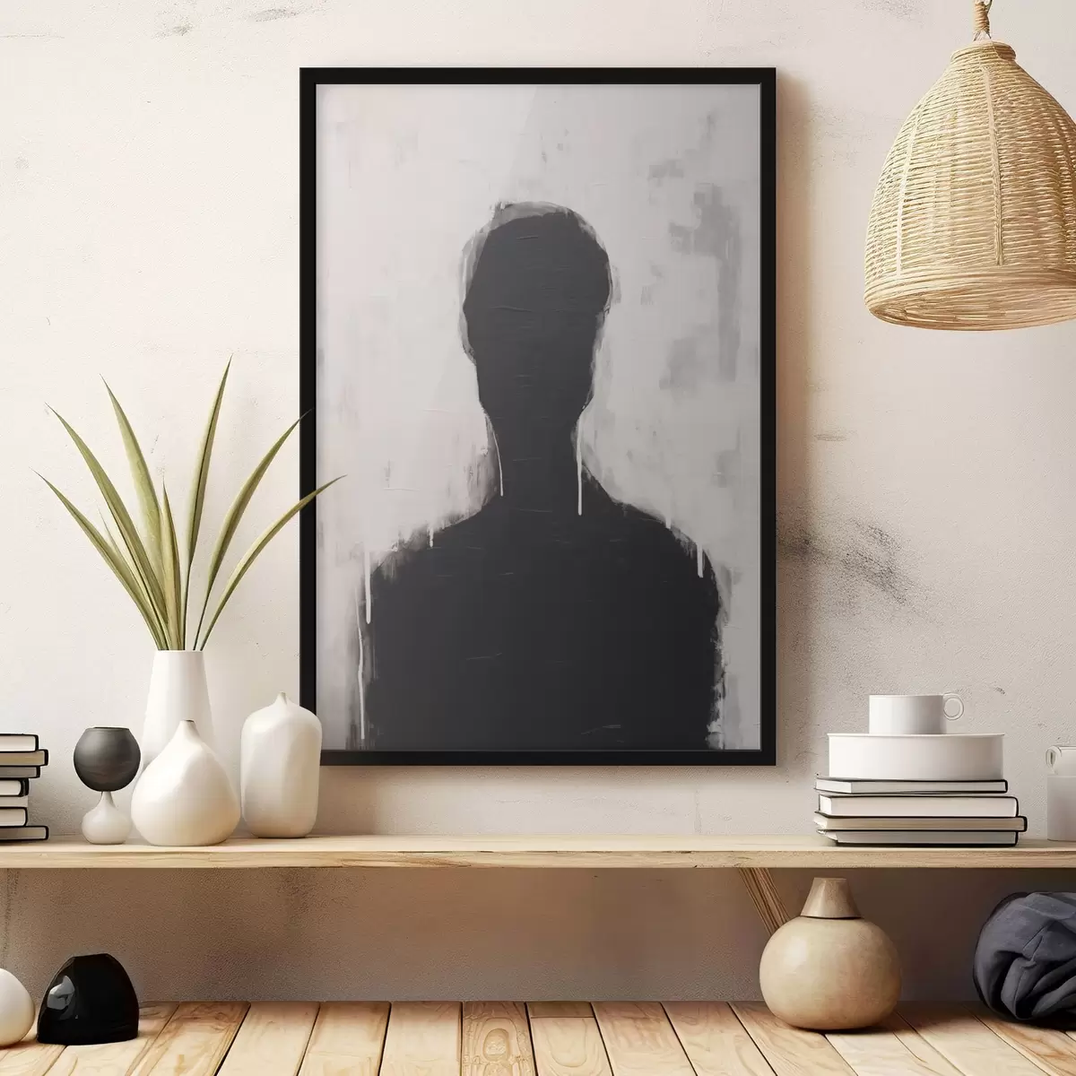 Poster Silhouet op een witte achtergrond f43275